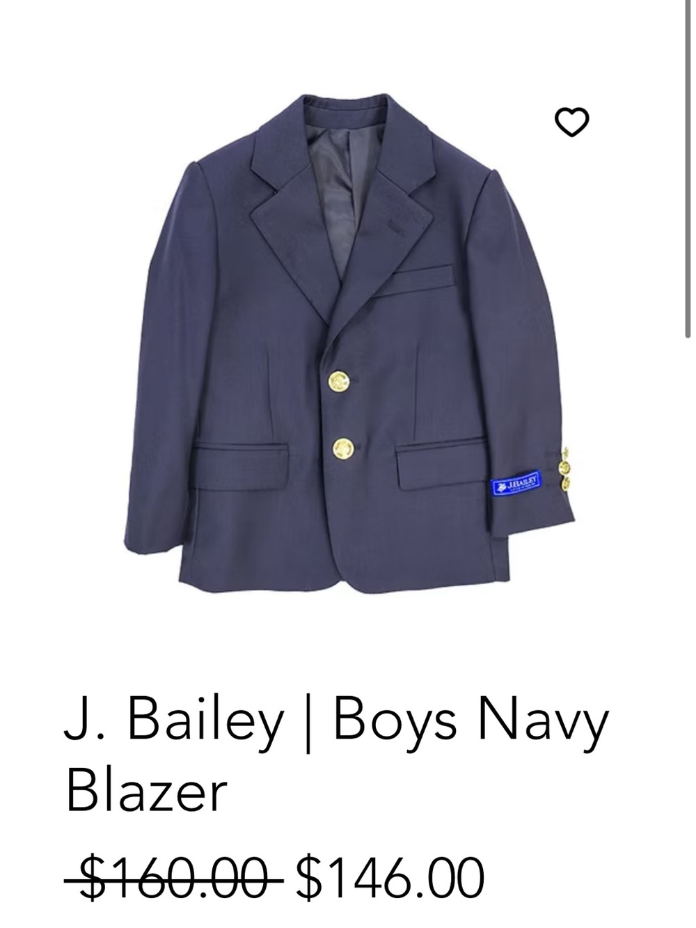 J.Bailey Boys Boys Navy Blazer 7